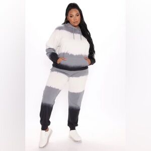 Black & Grey Tie Dye Sweatsuit